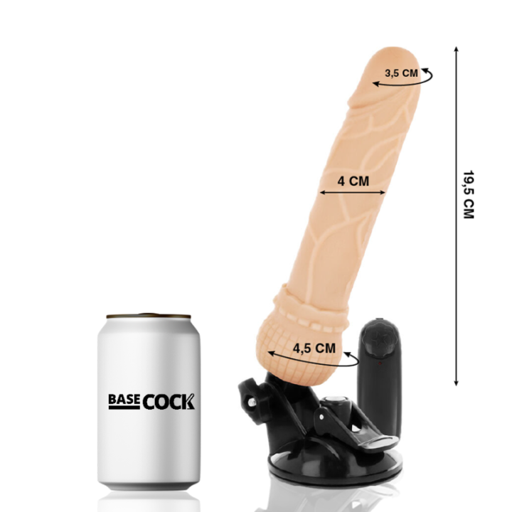 BASECOCK - VIBRADOR DE CONTROLE REMOTO NATURAL REALISTA BASECOCK 19.5 CM