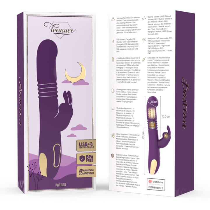 TREASURE - BASTIAN COELHO PARA CIMA E PARA BAIXO. ROTADOR E VIBRADOR COMPATÍVEL COM A TECNOLOGIA WATCHME WIRELESS