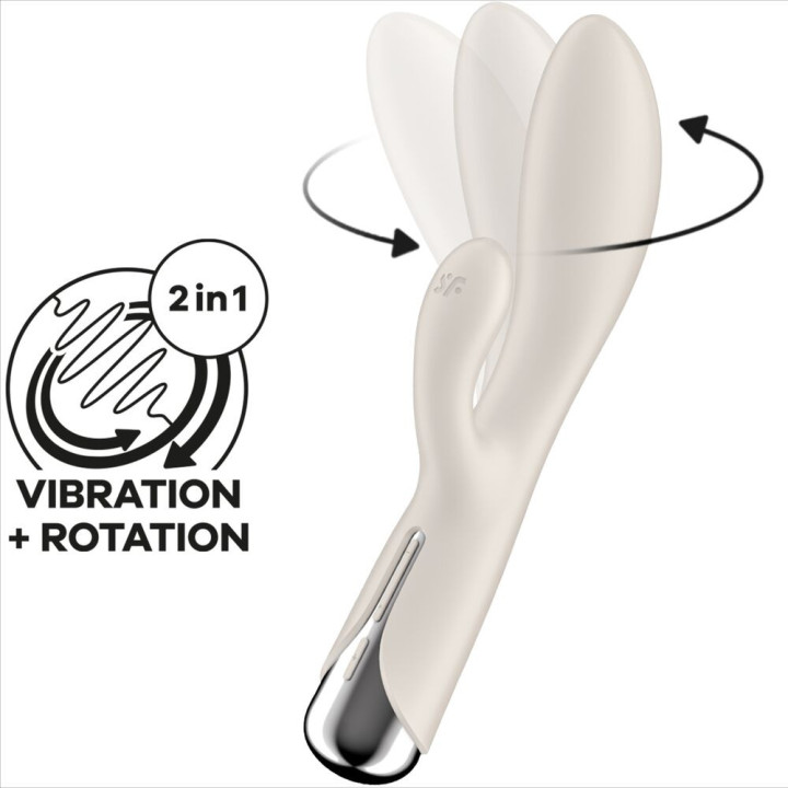 SATISFYER - SPINNING COELHO 1 CLITÓRIS E ESTIMULAO G-SPOT BEGE