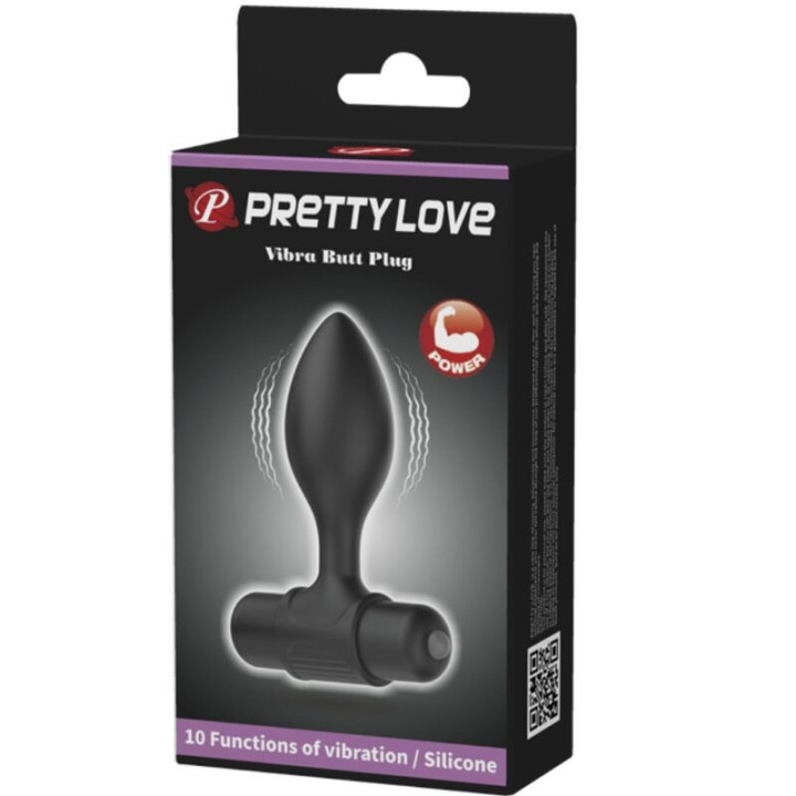 PRETTY LOVE - VIBRA BUTT 10 VIBRAÇÕES PLUG ANAL PRETO