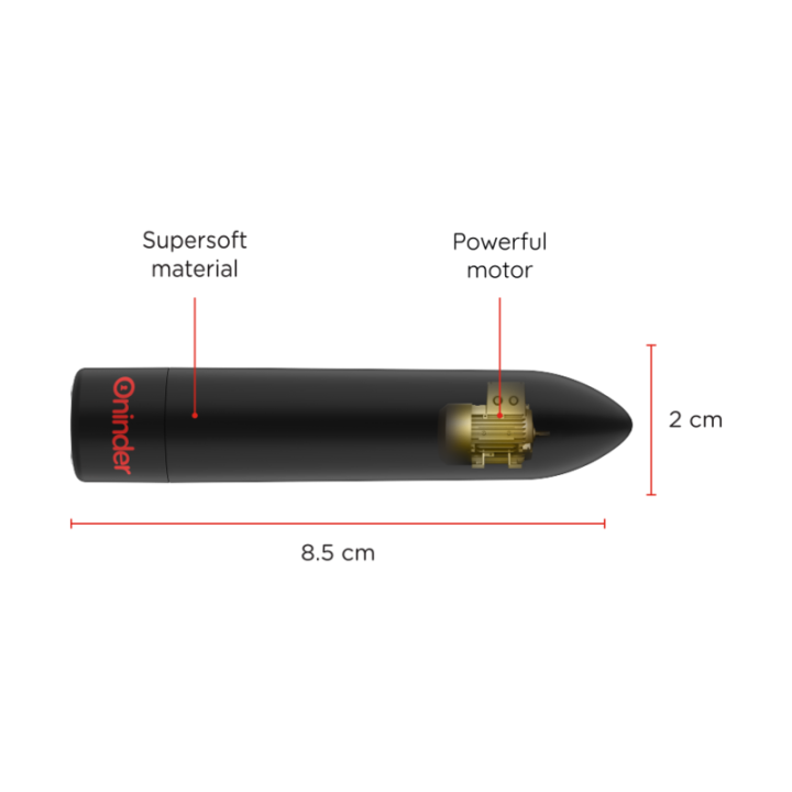 ONINDER - BERLIN BULLET VIBRADOR PRETO 9 MODOS 8.5 X 2 CM - APLICATIVO GRATUITO
