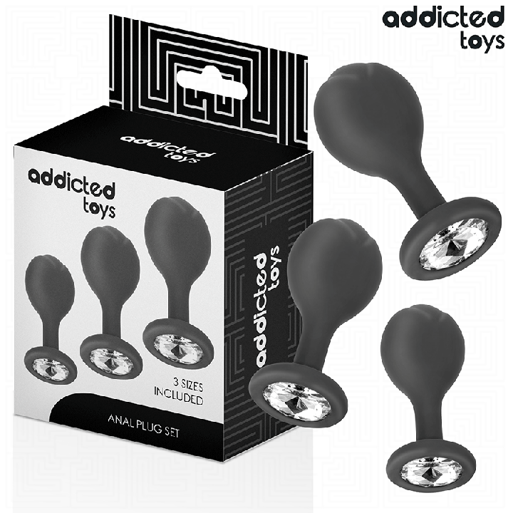ADDICTED TOYS - CONJUNTO DE 3 PLUG ANAL COM JOIA