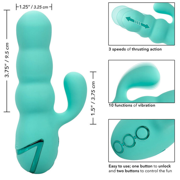 CALEXOTICS - VIBRADOR DEL MAR DIVA RABBIR AQUA GREEN POR CALIFORNIA DREAMING