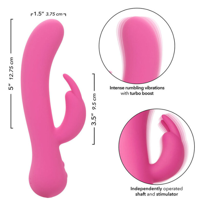 CALEXOTICS - FIRST TIME VIBRADOR COELHO RECARREGÁVEL ROSA