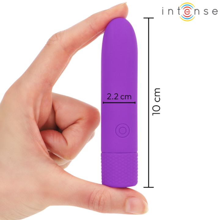 INTENSE - SYMONE  USB RECARREGÁVEL VIBRATÓRIA BULLET 8 VIBRAÇÕES ROXO 10 X 2.2 CM