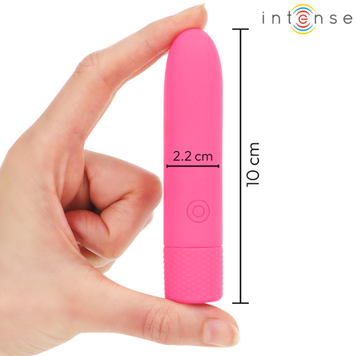INTENSE - SYMONE  USB RECARREGÁVEL VIBRATÓRIA BULLET 8 VIBRAÇÕES ROSA 10 X 2.2 CM