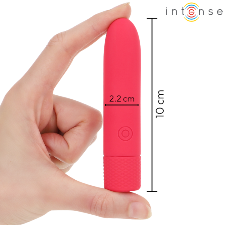 INTENSE - SYMONE USB RECARREGÁVEL VIBRATÓRIA BULLET 8 VIBRAÇÕES VERMELHO 10 X 2.2 CM