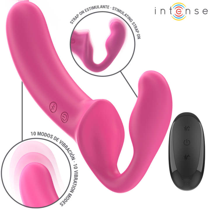 INTENSE - AMY VIBRADOR DUPLO 20 CM ROSA CONTROLE REMOTO