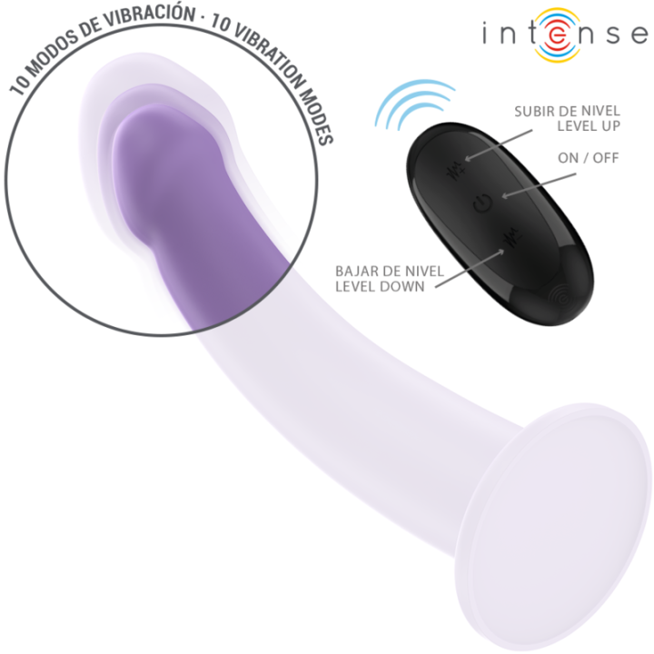 INTENSE - VIBRADOR EDDIE 17.5 CM 10 VIBRAÇÕES ROXO CONTROLE REMOTO