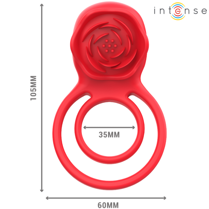 INTENSE - ESTIMULADOR GAIL ROSE 10 VIBRAÇÕES VERMELHO CONTROLE REMOTO