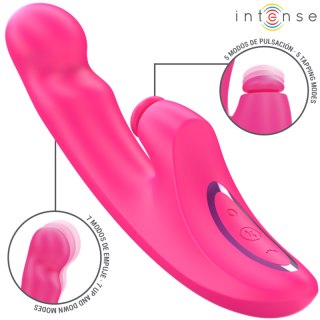 INTENSE - VIBRADOR EMI 13.5 CM MULTIFUNCIONAL 3 EM 1 10 VIBRAÇÕES ROSA