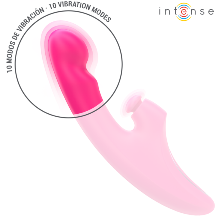 INTENSE - VIBRADOR EMI 13.5 CM MULTIFUNCIONAL 3 EM 1 10 VIBRAÇÕES ROSA