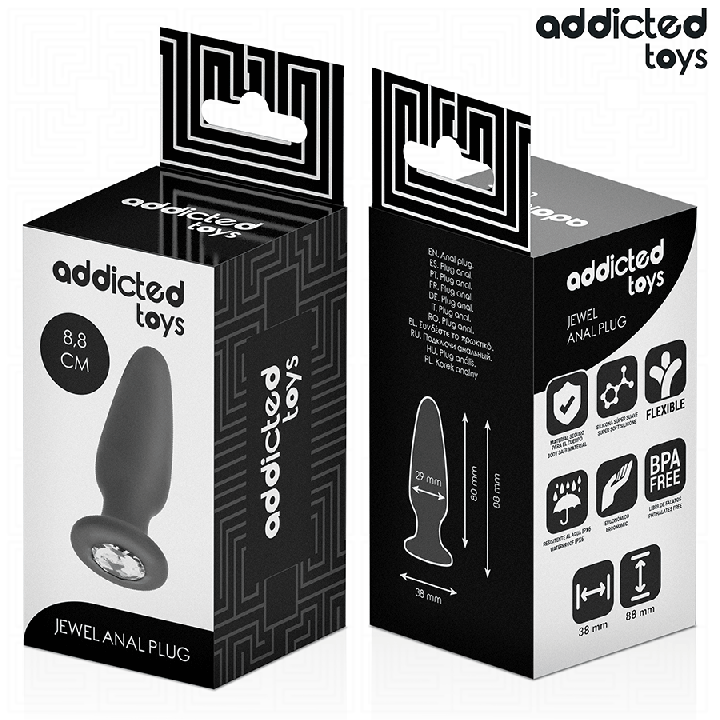 ADDICTED TOYS - PLUG ANAL COM JOIA TAMANHO S 8.8 CM