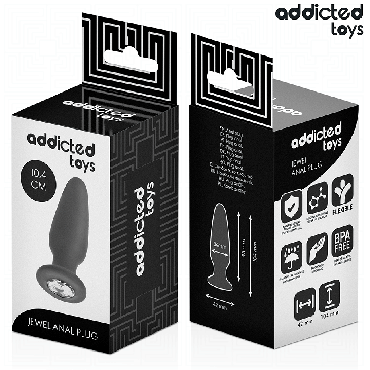 ADDICTED TOYS - PLUG ANAL COM JOIA TAMANHO M 10.4 CM