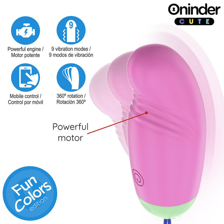 ONINDER CUTE - OVO VIBRO-GIRATÓRIO LOVE PLEASURE 360 SILICONE - APLICATIVO MUNDIAL GRATUITO