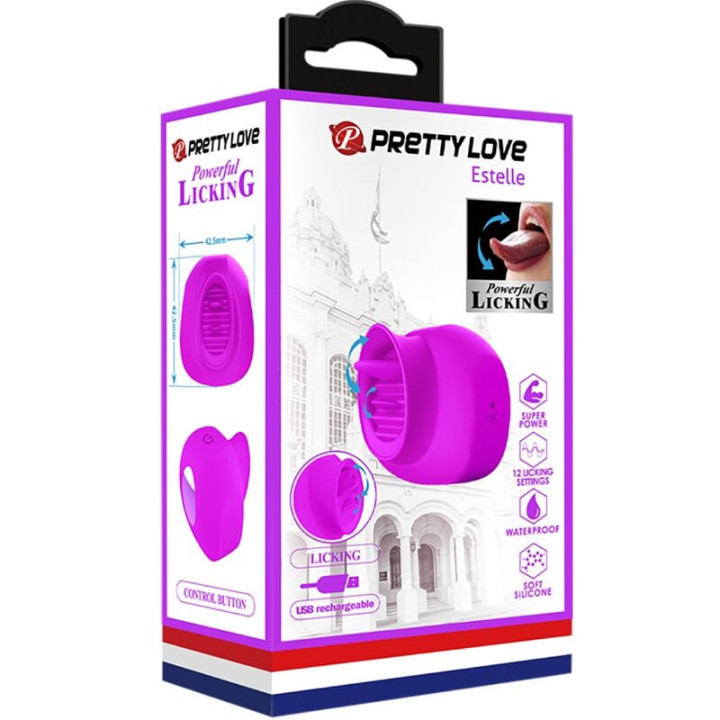 PRETTY LOVE - ESTELLE TONGUE CLITORIS STIMULATOR 12 VIBRAÇÕES ROXO