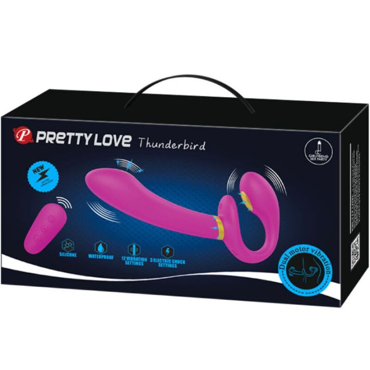 PRETTY LOVE - THUNDERBIRD VIBRADOR DUPLO COM CONTROLE REMOTO ROXO