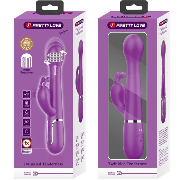 PRETTY LOVE - DEJON 3 EM 1 MULTIFUNCIONAL RABBIT VIBRADOR ROXO