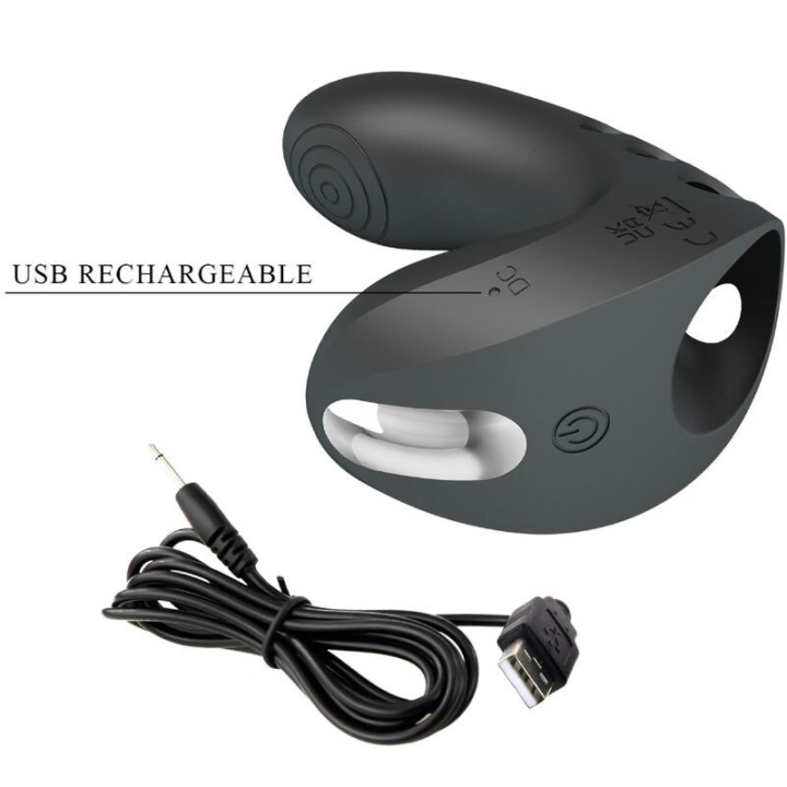 PRETTY LOVE - VIBRADOR DE DEDO CAMELIA 7 VIBRAÇÕES PRETO