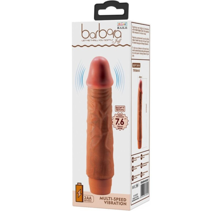 BAILE - JEFF VIBRADOR REALISTA 19.5 CM MULATO