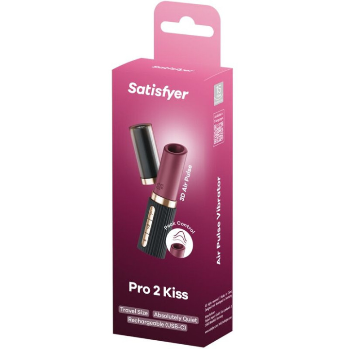 SATISFYER - PRO 2 KISS WAVE ESTIMULADOR DE CLITÓRIS GARNET / PRETO