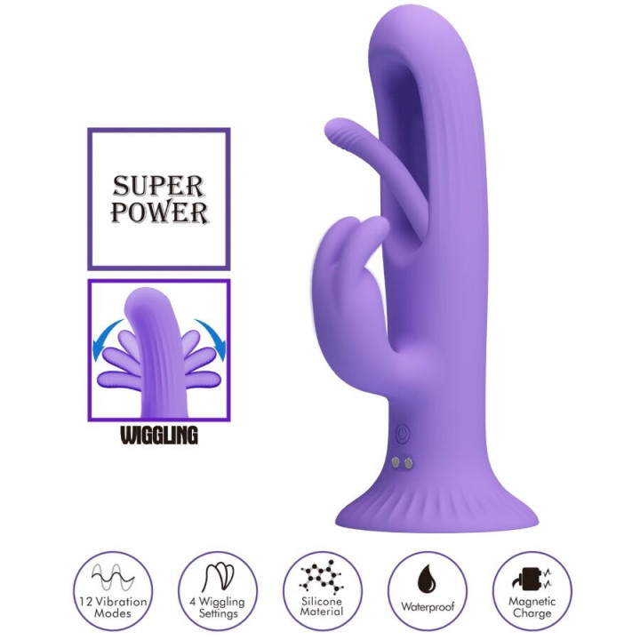 PRETTY LOVE - VIBRADOR DE COELHO KILLMOULIS 12 MODOS DE VIBRAÇÃO ROXO
