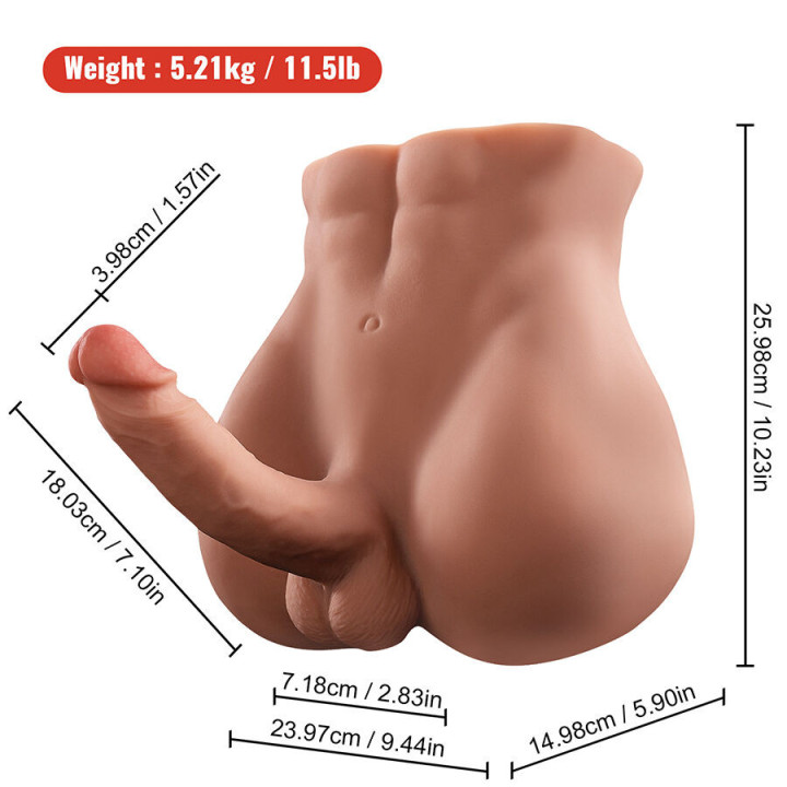 XISE - BERTLETT DILDO ASS DILDO REALISTA E ÂNUS MASTURBADOR POSIÇÃO FRONTAL COM IMPULSIONAMENTO 18 CM