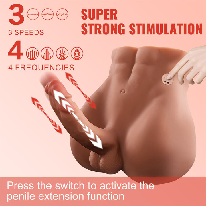 XISE - BERTLETT DILDO ASS DILDO REALISTA E ÂNUS MASTURBADOR POSIÇÃO FRONTAL COM IMPULSIONAMENTO 18 CM