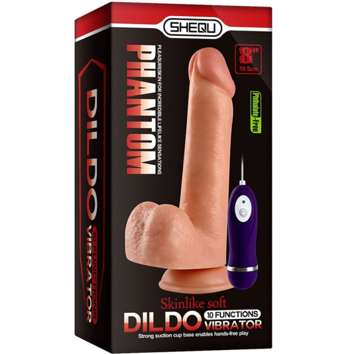 SHEQU - ADAM VIBRADOR DILDO COM CONTROLE REMOTO 21 CM