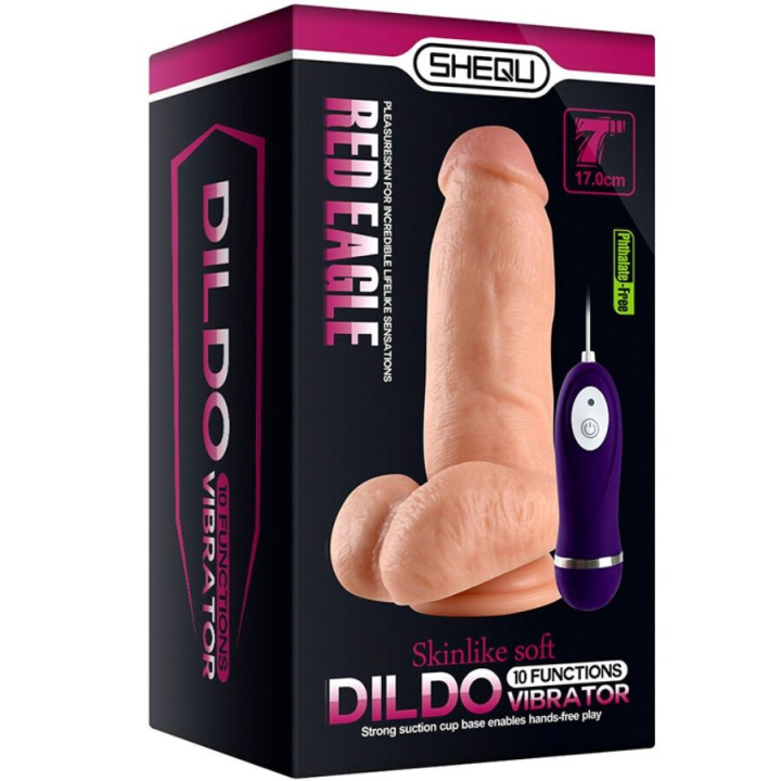 SHEQU - RED EAGLE VIBRADOR DILDO COM CONTROLE REMOTO 17 CM