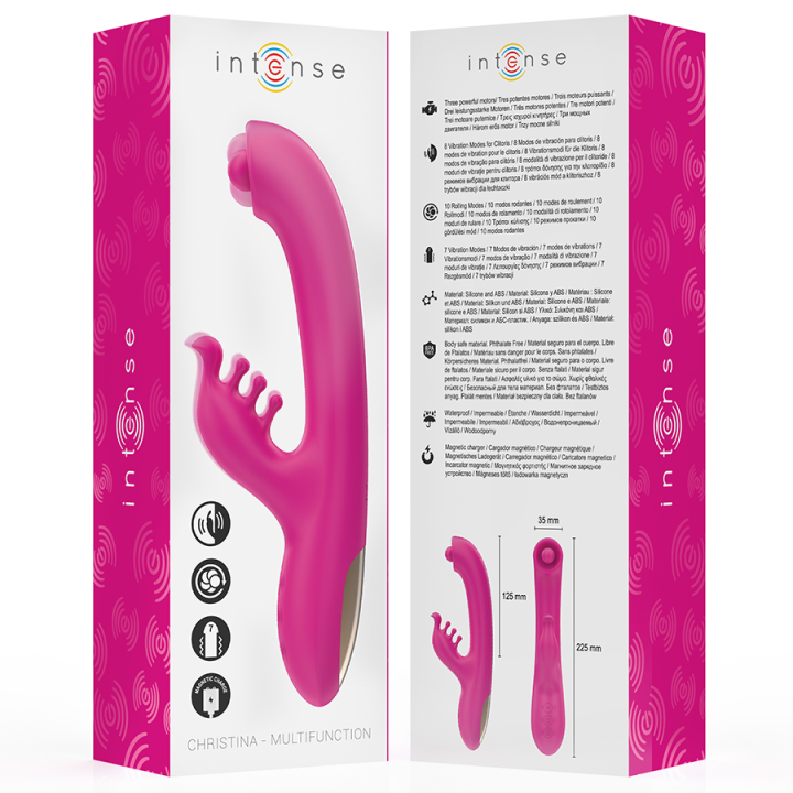 INTENSE - CHRISTINA MULTIFUNCIONAL RABBIT VIBRADOR 22.5 CM ROSA