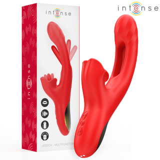 INTENSE - JESSICA MULTIFUNCIONAL VIBRADOR ESTIMULAÇÃO DO CLITÓRIS 24.8 CM VERMELHO