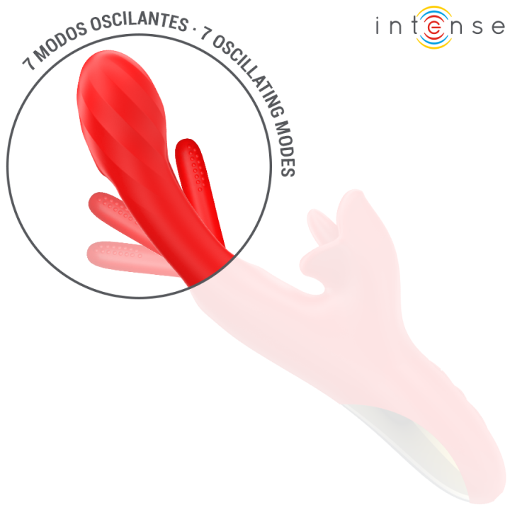 INTENSE - JESSICA MULTIFUNCIONAL VIBRADOR ESTIMULAÇÃO DO CLITÓRIS 24.8 CM VERMELHO