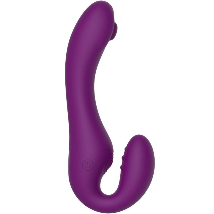 XOCOON - VIBRADOR STRAP-ON 2 EM 1 SEM ALÇAS COM CONTROLE REMOTO ROXO