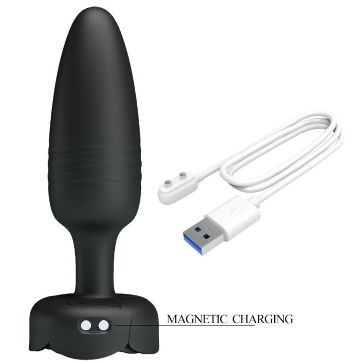 PRETTY LOVE - TARION ANAL PLUG COM LUZ LED PRETO 12.5 CM