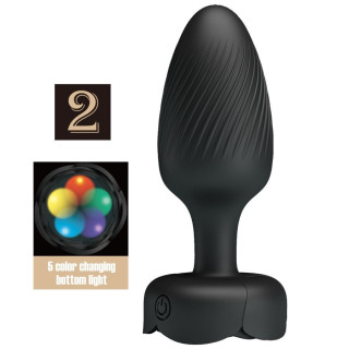 PRETTY LOVE - VARIAN ANAL PLUG COM LUZ LED PRETO 10.8 CM