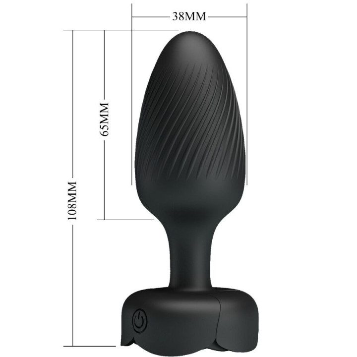 PRETTY LOVE - VARIAN ANAL PLUG COM LUZ LED PRETO 10.8 CM