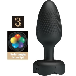 PRETTY LOVE - OSBORN PLUG ANAL COM LUZ LED PRETO 9.8 CM