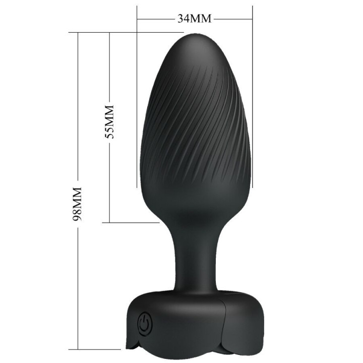 PRETTY LOVE - OSBORN PLUG ANAL COM LUZ LED PRETO 9.8 CM