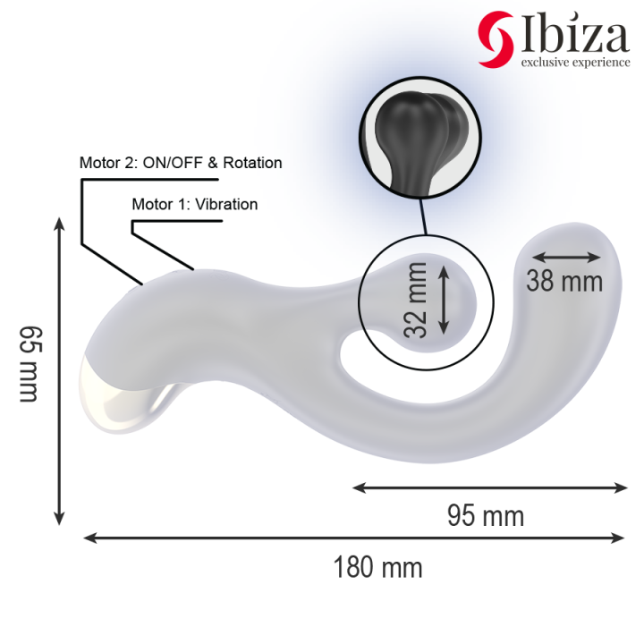 IBIZA - ESTIMULADOR VIBRATÓRIO E ROTATIVO