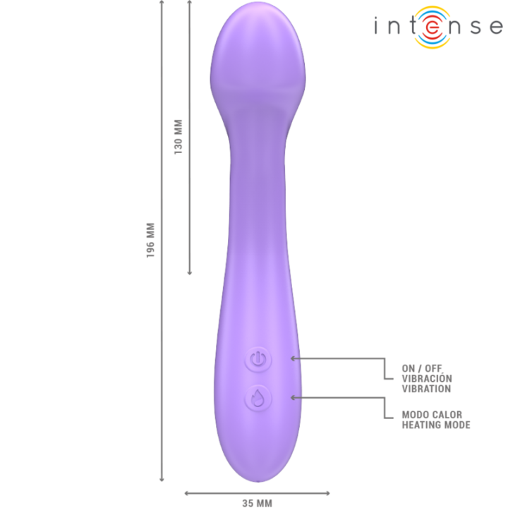 INTENSE - VIBRADOR BECKY 19 CM AQUECÍVEL 7 VIBRAÇÕES ROXO