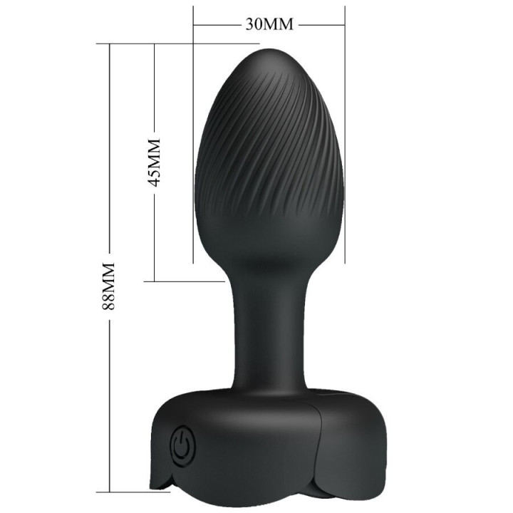 PRETTY LOVE - OLMAN PLUG ANAL COM LUZ LED PRETO 8.8 CM