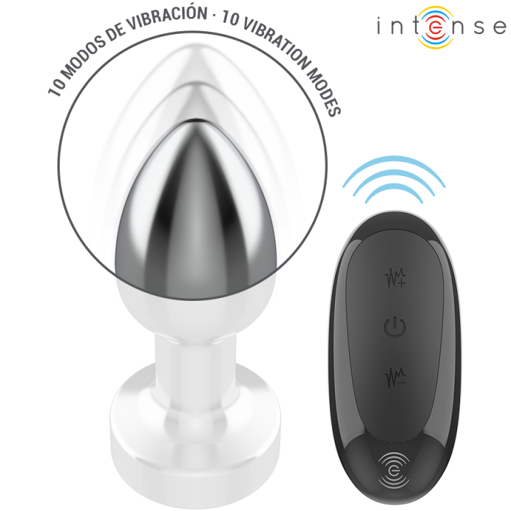 INTENSE - PLUG ANAL 10 VIBRAÇÕES METAL COM CONTROLE REMOTO S