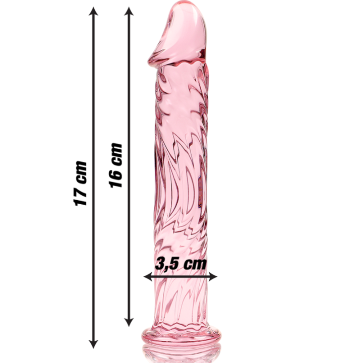 NEBULA SERIES BY IBIZA - MODELO 12 DILDO VIDRO BOROSILICADO ROSA 17 CM -O- 3.5 CM