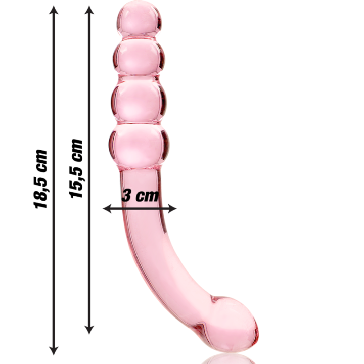 NEBULA SERIES BY IBIZA - MODELO 14 DILDO VIDRO BOROSILICADO ROSA 18.5 CM -O- 3 CM
