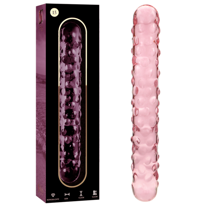NEBULA SERIES BY IBIZA - MODELO 15 DILDO VIDRO BOROSILICADO ROSA 18.5 CM -O- 3 CM