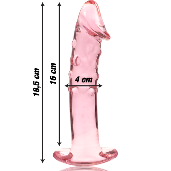 NEBULA SERIES BY IBIZA - MODELO 19 DILDO VIDRO BOROSILICADO ROSA 18.5 CM -O- 4 CM