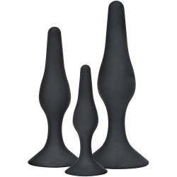 TOYJOY - ANAL PLAY CURVY COMPANIONS PLUG ANAL 3 PEÇAS PRETO