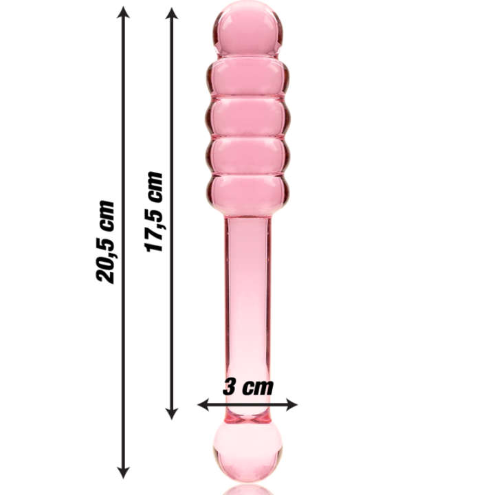 NEBULA SERIES BY IBIZA - MODELO 20 DILDO VIDRO BOROSILICADO ROSA 20.5 CM -O- 3 CM