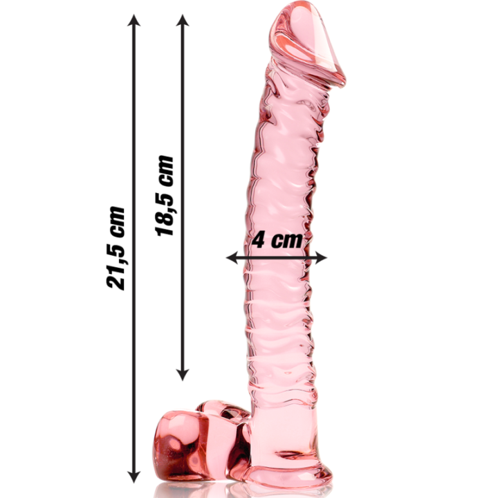NEBULA SERIES BY IBIZA - MODELO 23 DILDO VIDRO BOROSILICADO ROSA 21.5 CM -O- 4 CM
